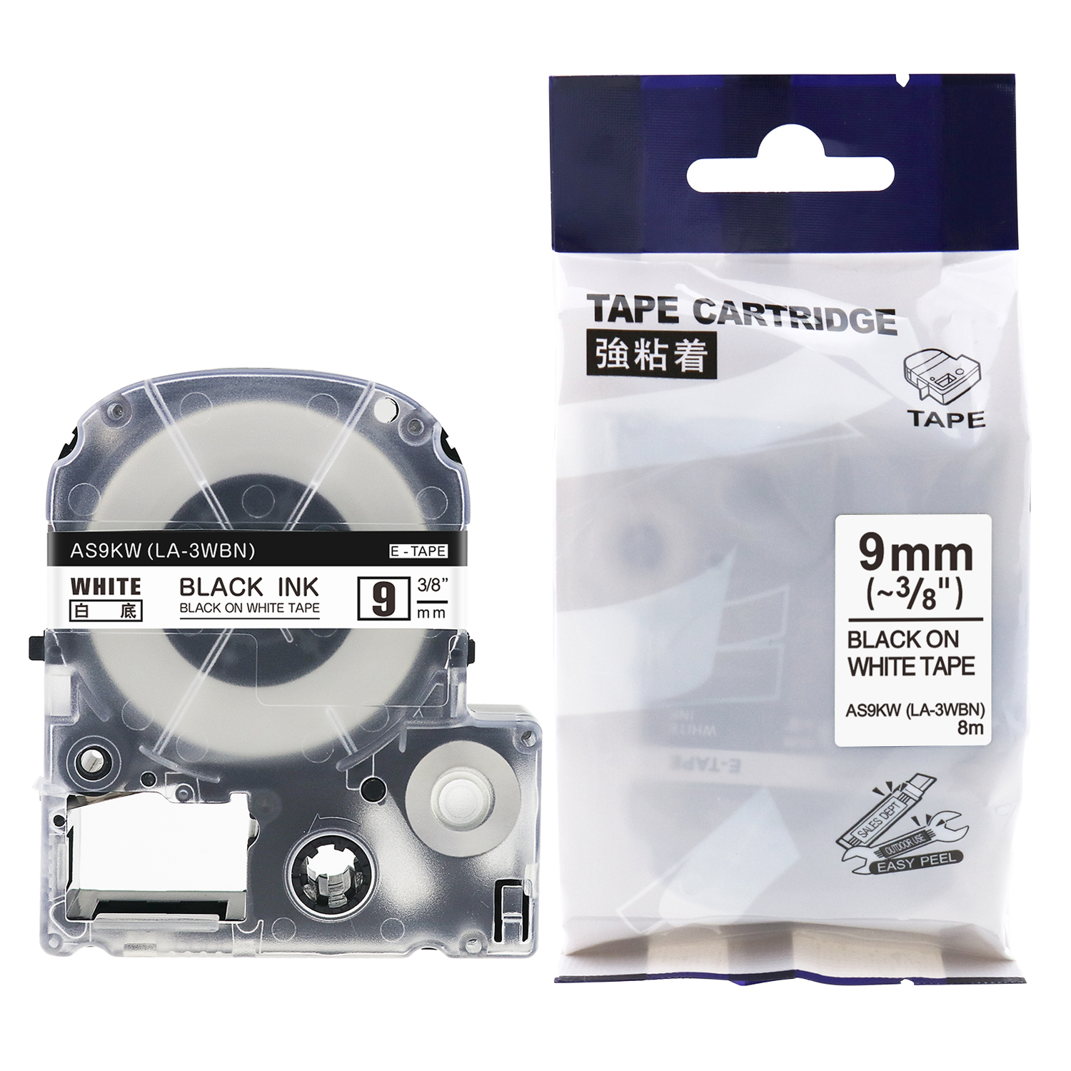 Epson/KJ 9 mm black on white AS9KW