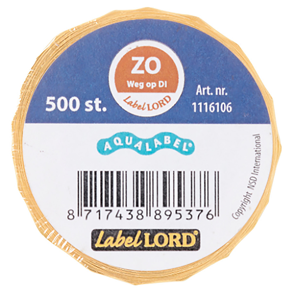 LabelLORD aqua ZO weg op DI